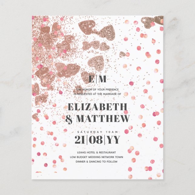 Rosegold Hearts - FLYERS mit niedrigem Budget Flyer (Vorne)