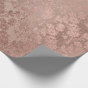 Roségold-imitierendes Puder-Blumen-Royalrosa Geschenkpapier