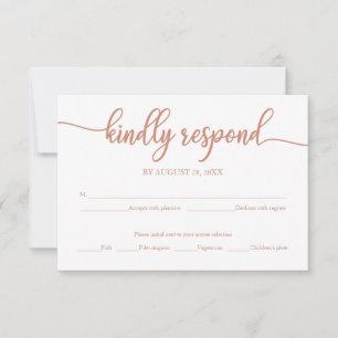 Roségold-Kalligrafie-Hochzeits-RSVP-Karte RSVP Karte