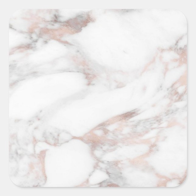 Rosegold Marble Elegante Moderne Blank Template Quadratischer Aufkleber (Vorderseite)