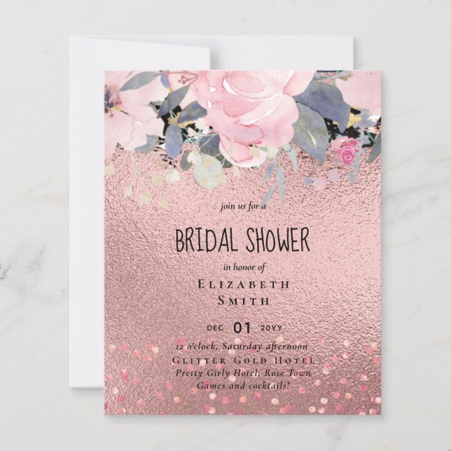 RoseGold Metallischer Glitzer Blumenfolien sehen H (Vorderseite)