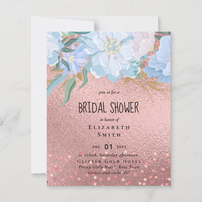 RoseGold Metallischer Glitzer Blumenfolien sehen H (Vorderseite)