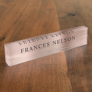 Roségold-Metalloptik Stylisch Serif Namensplakette