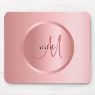 Rosegold Monogram Moderne elegante Vorlage Mousepad