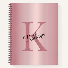 Roségold personalisiertes Monogramm  Notizbuch