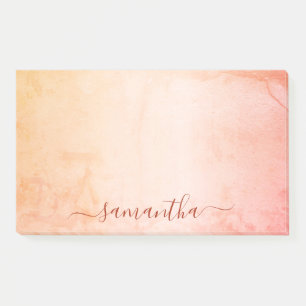 Roségold-pink-rustikaler Marmor-Monogramm-Schriftz Post-it Klebezettel