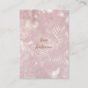 Roségold-pinke botanische tropische Palmbaumblätte Visitenkarte