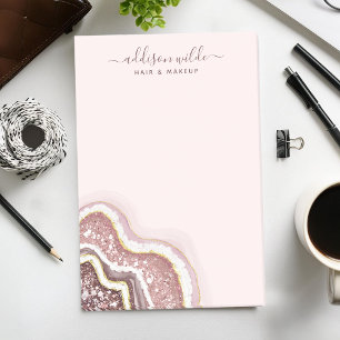 Roségold-Rosa-Blush-Glitter-Achat-Geode-Business Post-it Klebezettel