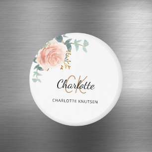 Roségold rosa florales Eukalyptus Danke Magnet