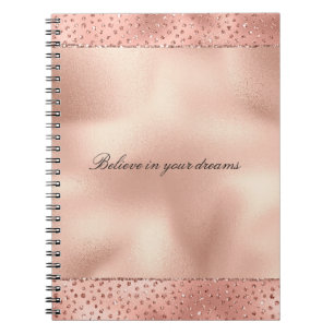 Roségold Rosa Glamour Glitterpunkte       Notizblock