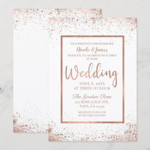 Roségold Rosa Glamour Moderne Chic Hochzeit Einladung