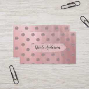 Roségold Rosa Glanz Glamour Punkte Modern Chic Visitenkarte