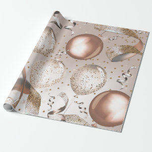 Roségold Rosa & Glitter-Ballons Sweet 16 Party Geschenkpapier