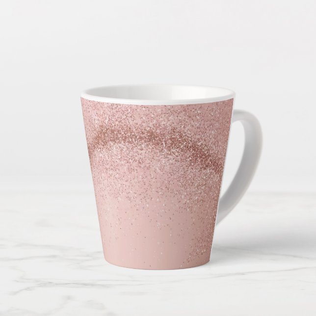 Roségold-Rosa-Glitter-Latte-Mug Milchtasse (Rechte Ecke)