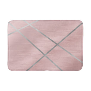 Roségold Rosa & Silber Linien Badematte