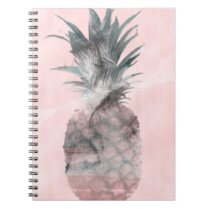 Roségold Rosa Tropischer Sommer Ananas Glamour Notizblock