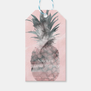 Roségold Rosa Tropischer Sommer Ananas Party Geschenkanhänger