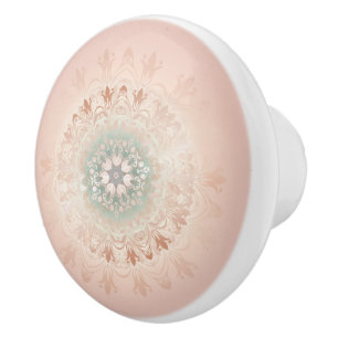 Roségold-Rouge-Floral-Mandala Keramikknauf