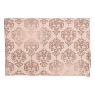 Roségold-Rouge Modern Glamour Damast Kissenbezug