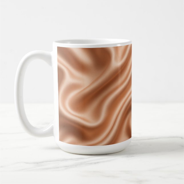 Roségold-Satin-Seide-Abstract-Luxus-Muster Kaffeetasse (Links)