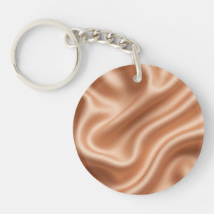 Roségold-Satin-Seide-Abstrakt-Luxus-Muster Schlüsselanhänger