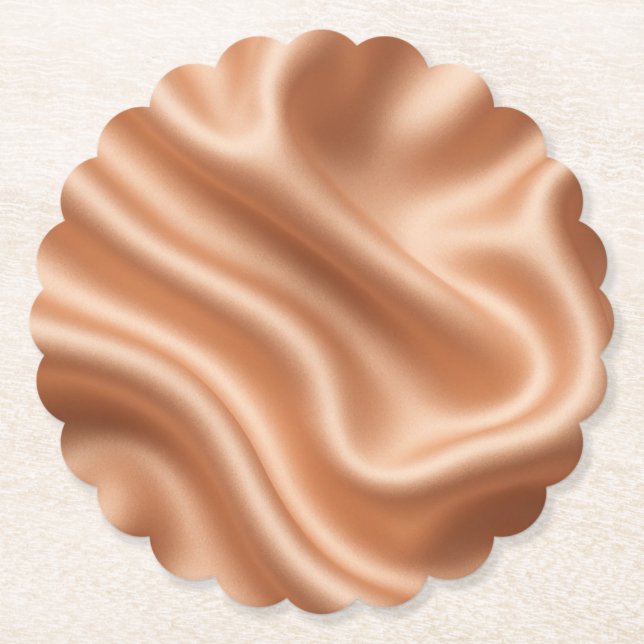 Roségold-Satin-Seiden-Abstrakt-Luxus-Muster Untersetzer (Vorderseite)