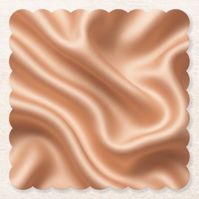 Roségold-Satin-Seiden-Abstrakt-Luxus-Muster Untersetzer (Vorderseite)