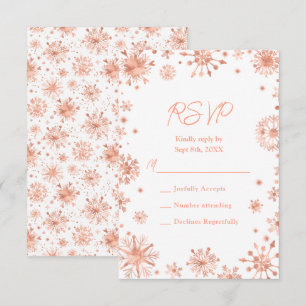 Roségold-Schneeflocken Winter RSVP Karte