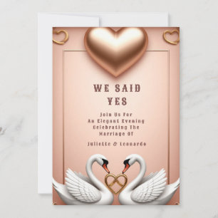 🌸 Roségold-Schwan-Hochzeitsdekoration 💍 Einladung