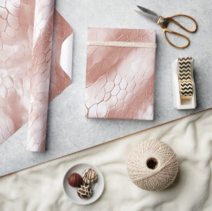 Roségold Weiße Schlangenhaut Geschenkpapier
