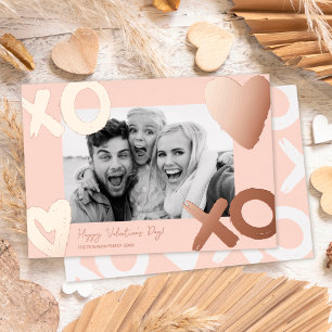 Roségold Xo Herz Foto Valentinstag  Folien Feiertagskarte