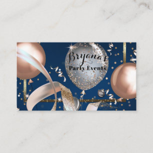 Roségoldene Ballons Navyblaue Party-Veranstaltungs Visitenkarte