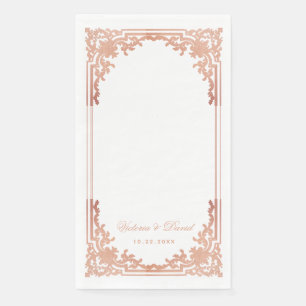 Roségoldene Hochzeit Elegant Vintage Antike Schrif Serviette