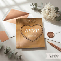 Roségoldene Hochzeits-RSVP-Spitzenherzrahmen