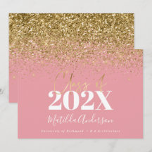 roségoldene moderne elegante Abschluss-Schrift