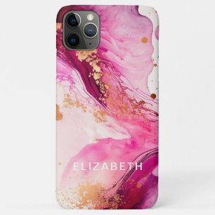 roségoldener Marmorglitter personalisierter Name Case-Mate iPhone Hülle