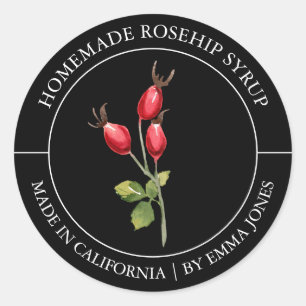 Rosehip Modernes Label Runder Aufkleber