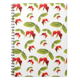 Rosehips Muster 4 Winkel Notizblock