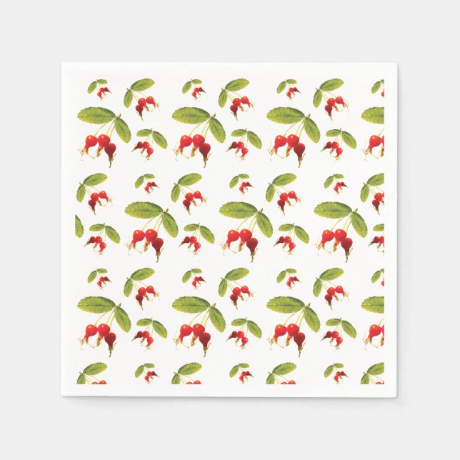 Rosehips Muster 4 Winkel Serviette (Vorderseite)