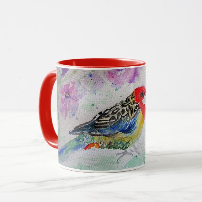 Rosella Australian Birds Bottlebrush Tasse (Vorderseite Links)