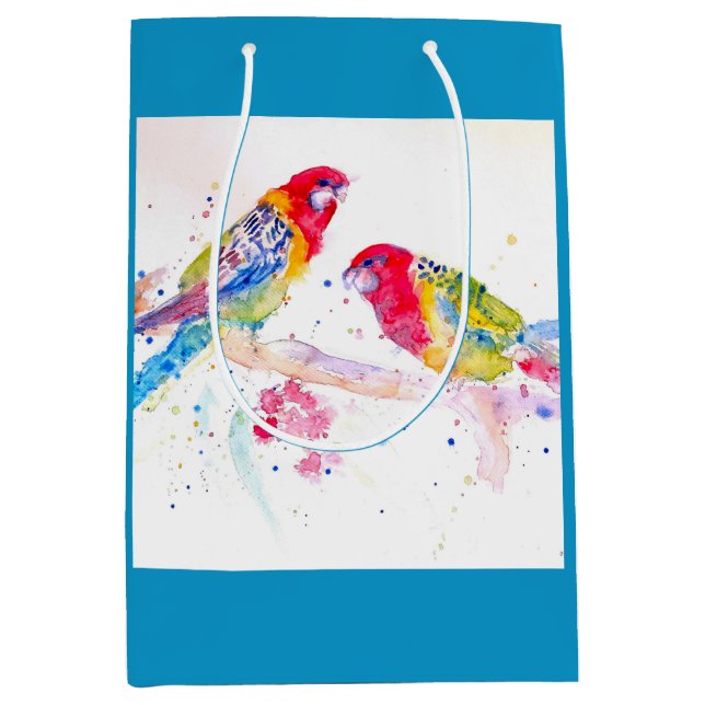 Rosella Parrot Aquarellmaler Mittlere Geschenktüte (Vorderseite)