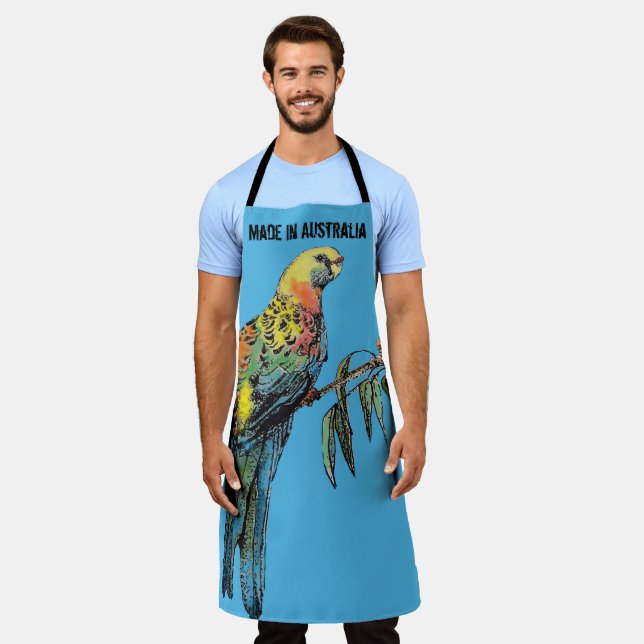Rosella Parrot Wasserfarbe hergestellt in Australi Schürze (Getragen)