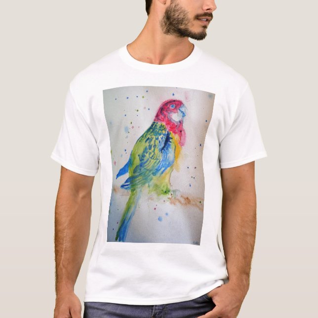 Rosella Parrot Watercolor art T Shirt (Vorderseite)