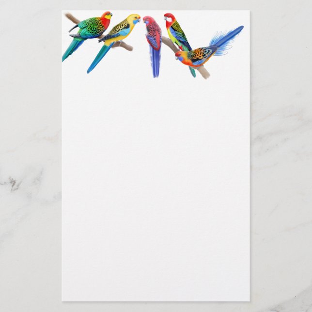 Rosella Parrots Briefpapier (Vorderseite)