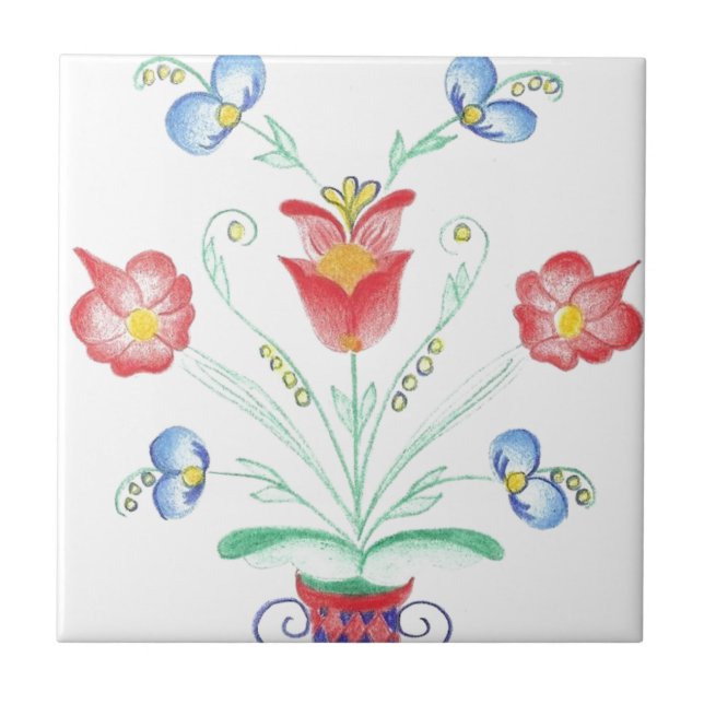 Rosemaling durch Neeter Fliese (Vorderseite)