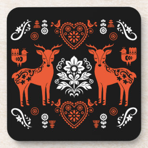 Rosemaling Norwegische Volkskunst Getränkeuntersetzer