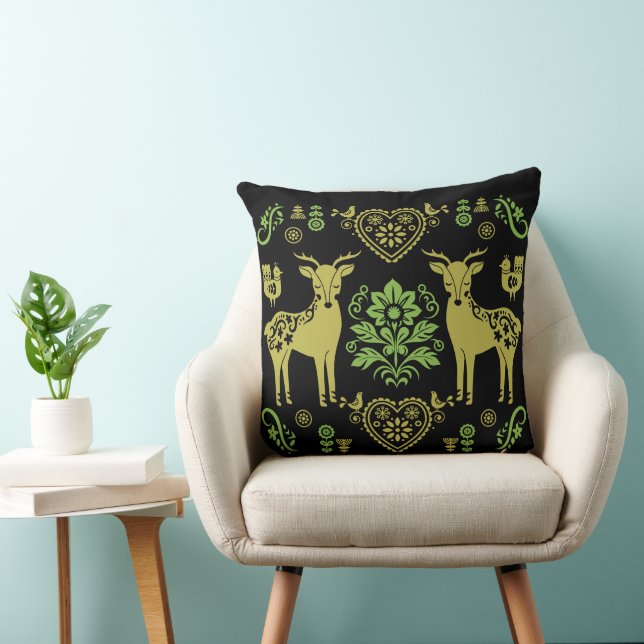 Rosemaling Norwegische Volkskunst Kissen (Stuhl )