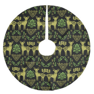 Rosemaling Norwegische Volkskunst Polyester Weihnachtsbaumdecke
