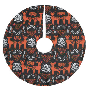 Rosemaling Norwegische Volkskunst Polyester Weihnachtsbaumdecke