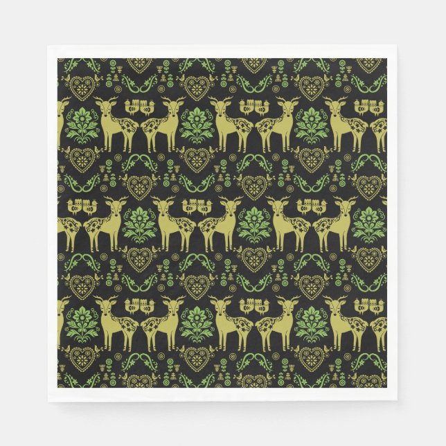 Rosemaling Norwegische Volkskunst Serviette (Vorderseite)